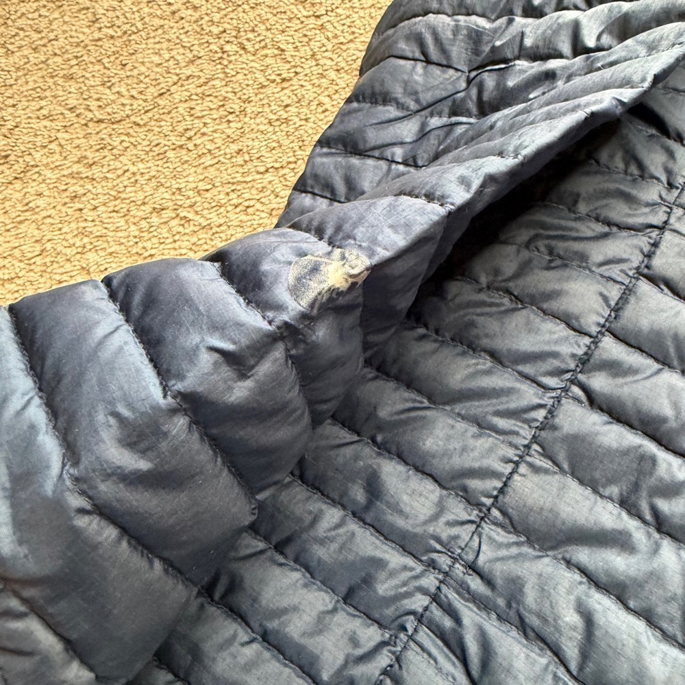 PATAGONIA Down Sweater Jacket Navy Blue Orange Full Zip Men's Size Large - Picture 6 of 12